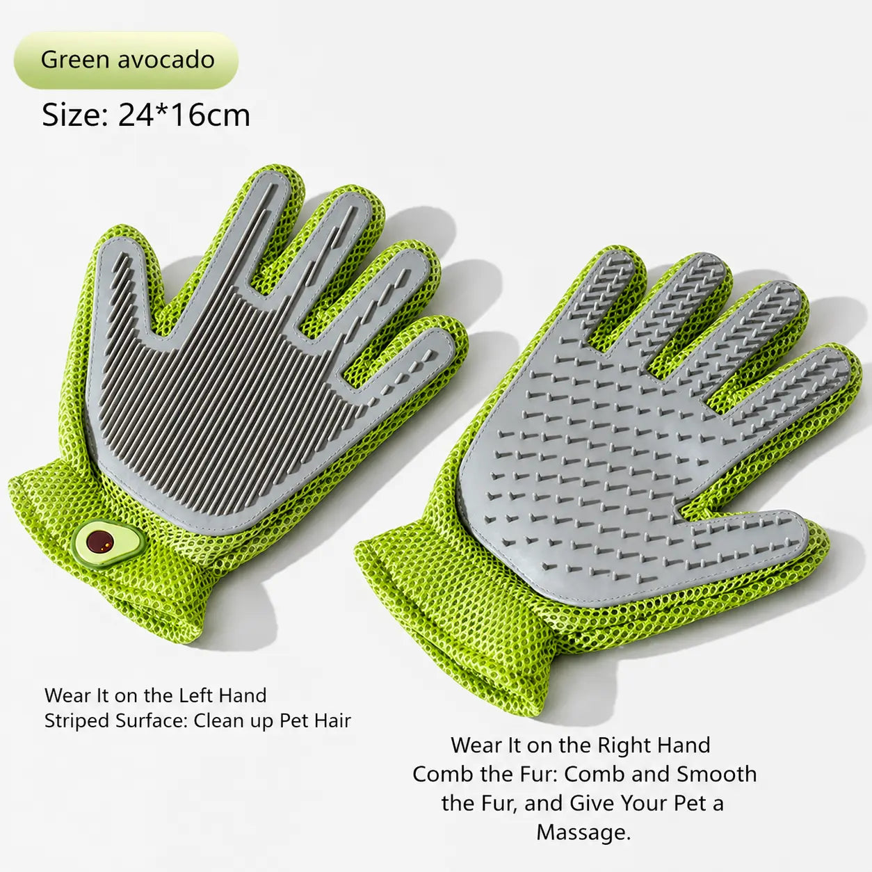 Pet Grooming Glove for Cats & Dogs - Soft Silicone Brush for Daily Grooming & Deshedding, Removes Loose Fur, Shedding Hair & Dirt, Provides Relaxing Massage to Keep Home Cleaner & Pets Happier