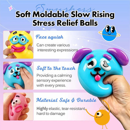 Cute Dog Face Changing Squeeze Toy, Soft Slow Rise Moldable Sensory Fidget Toy, Relaxing Stress Relief Plaything, Game Sets & Guides