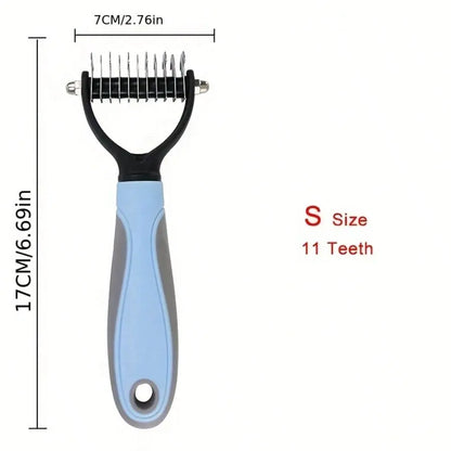 Pet Hair Comb Tool, Deshedding Tool, Dual-Sided Knot-Free Brush for Dogs and Cats, Essential Grooming Supplies, Easy-To-Use Pet Care Accessory