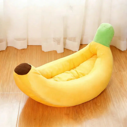Cozy Banana Boat Pet Bed - Detachable, Washable, and Perfect for Small to Medium Cats and Dogs
