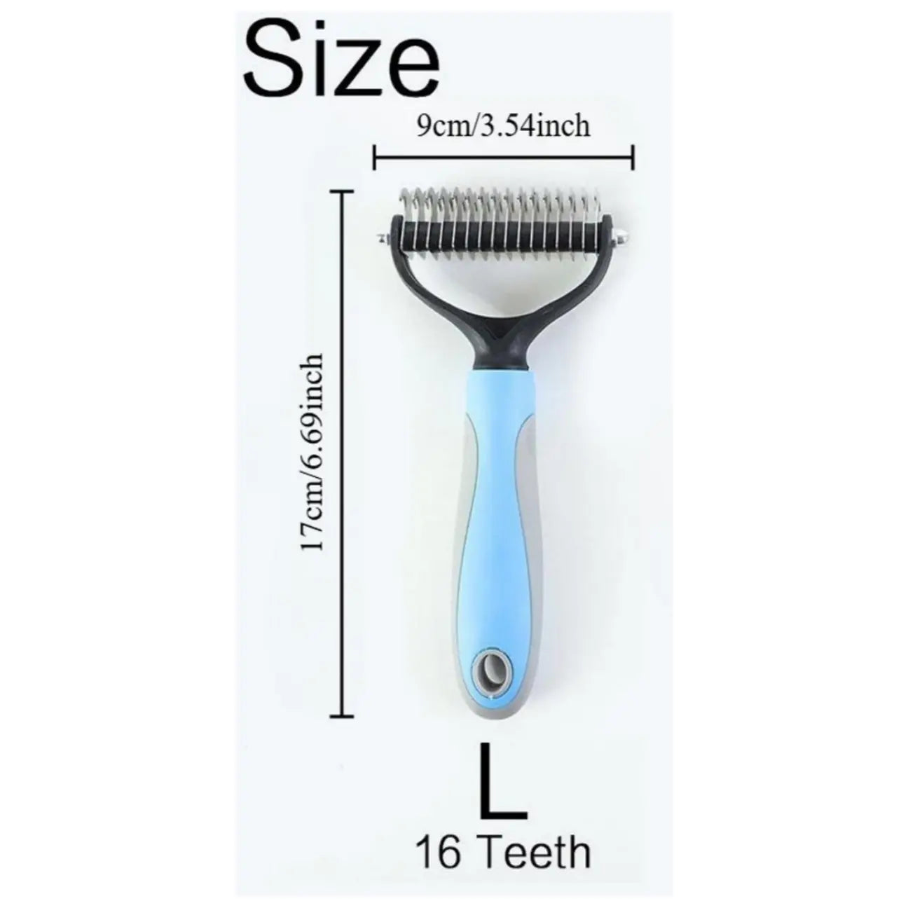 Pet Grooming Brush-Double Sided Hurtless Shedding and Dematting Undercoat Rake Comb for Dogs and Cats, No More Nasty Shedding or Flying Hair
