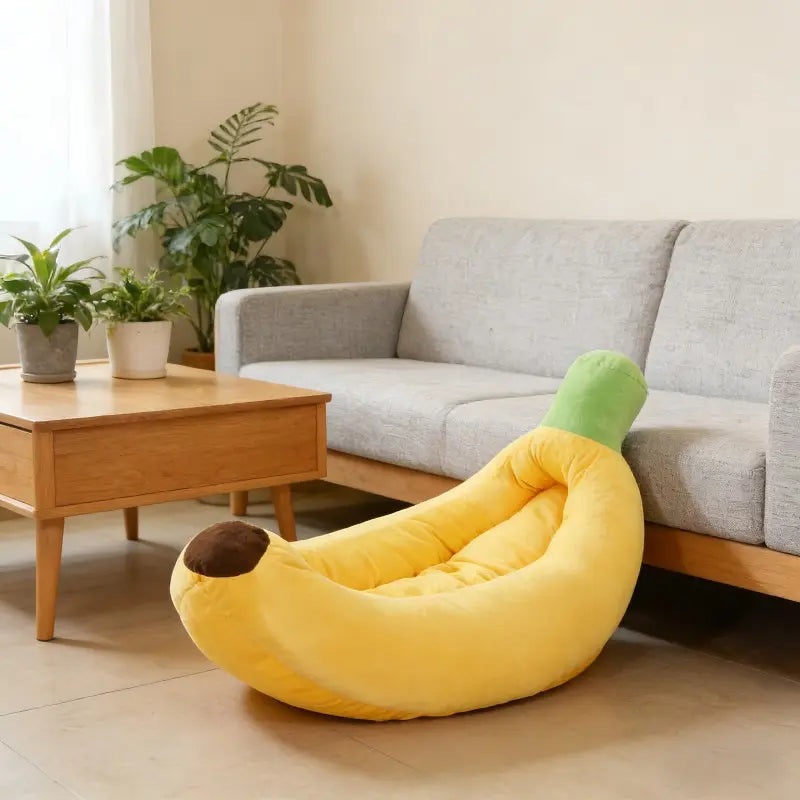 Cozy Banana Boat Pet Bed - Detachable, Washable, and Perfect for Small to Medium Cats and Dogs