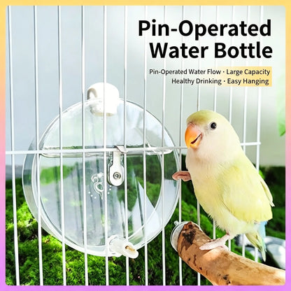 Automatic Pet Bird Water Feeder, Transparent Water Dispenser for Cage, Bird Cage Suspended Automatic Pet Water Feeder, Parrot Feeders for Parakeet Budgie Cockatiel Lovebirds Canary Finch