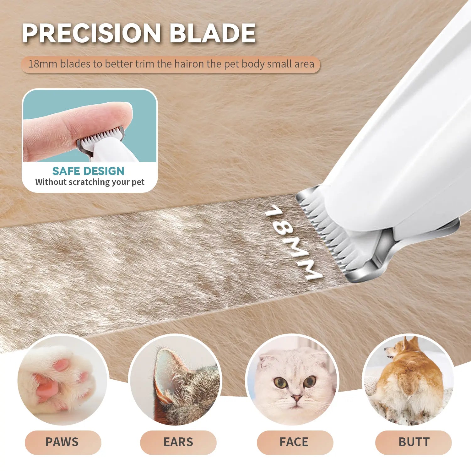 Pet Precision Hair Trimmer Kit, Rechargeable Dog Paw Trimmer with LED Light, Low Noise, Dual-Speed Motor, Small Dog Grooming Clippers for Dogs & Cats, Pet Grooming Tool, Waterproof, Pet Shaver, #Summervibes #Petlovers