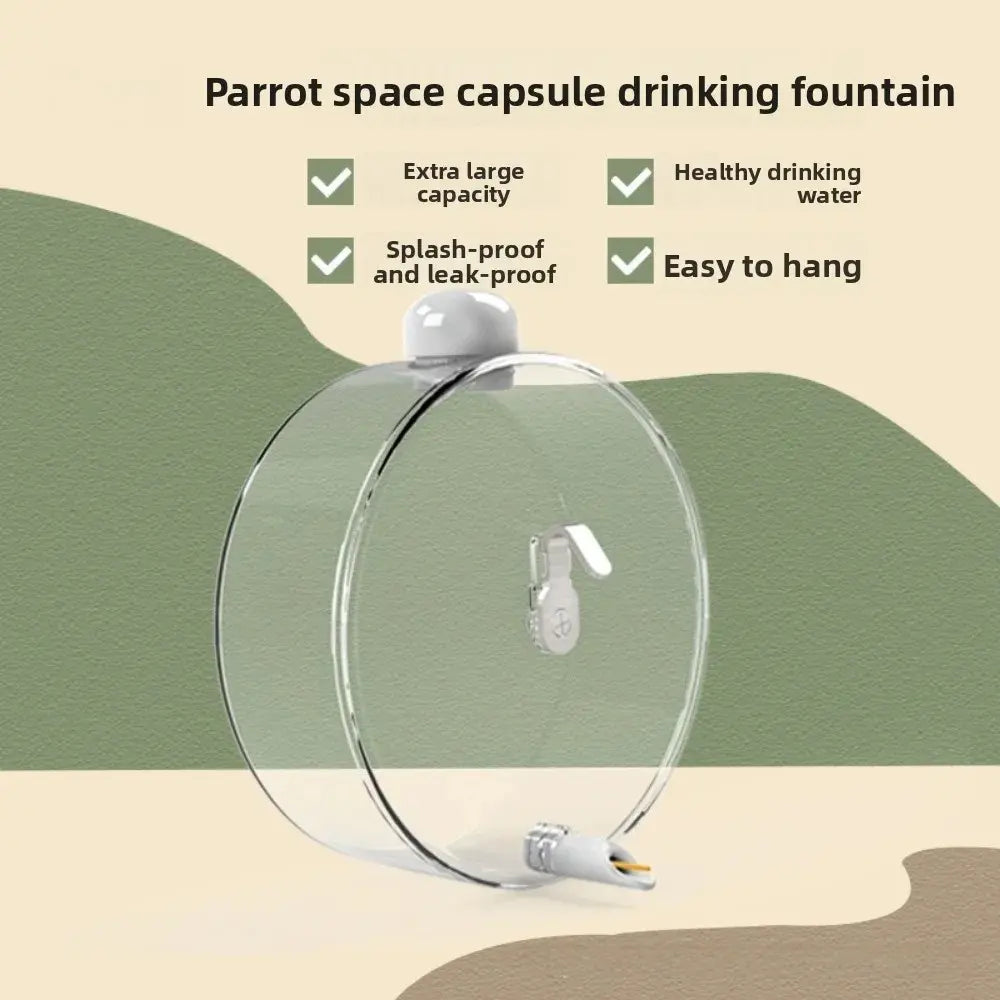 Automatic Pet Bird Water Feeder, Transparent Water Dispenser for Cage, Bird Cage Suspended Automatic Pet Water Feeder, Parrot Feeders for Parakeet Budgie Cockatiel Lovebirds Canary Finch