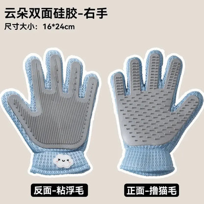Pet Grooming Glove for Cats & Dogs - Soft Silicone Brush for Daily Grooming & Deshedding, Removes Loose Fur, Shedding Hair & Dirt, Provides Relaxing Massage to Keep Home Cleaner & Pets Happier