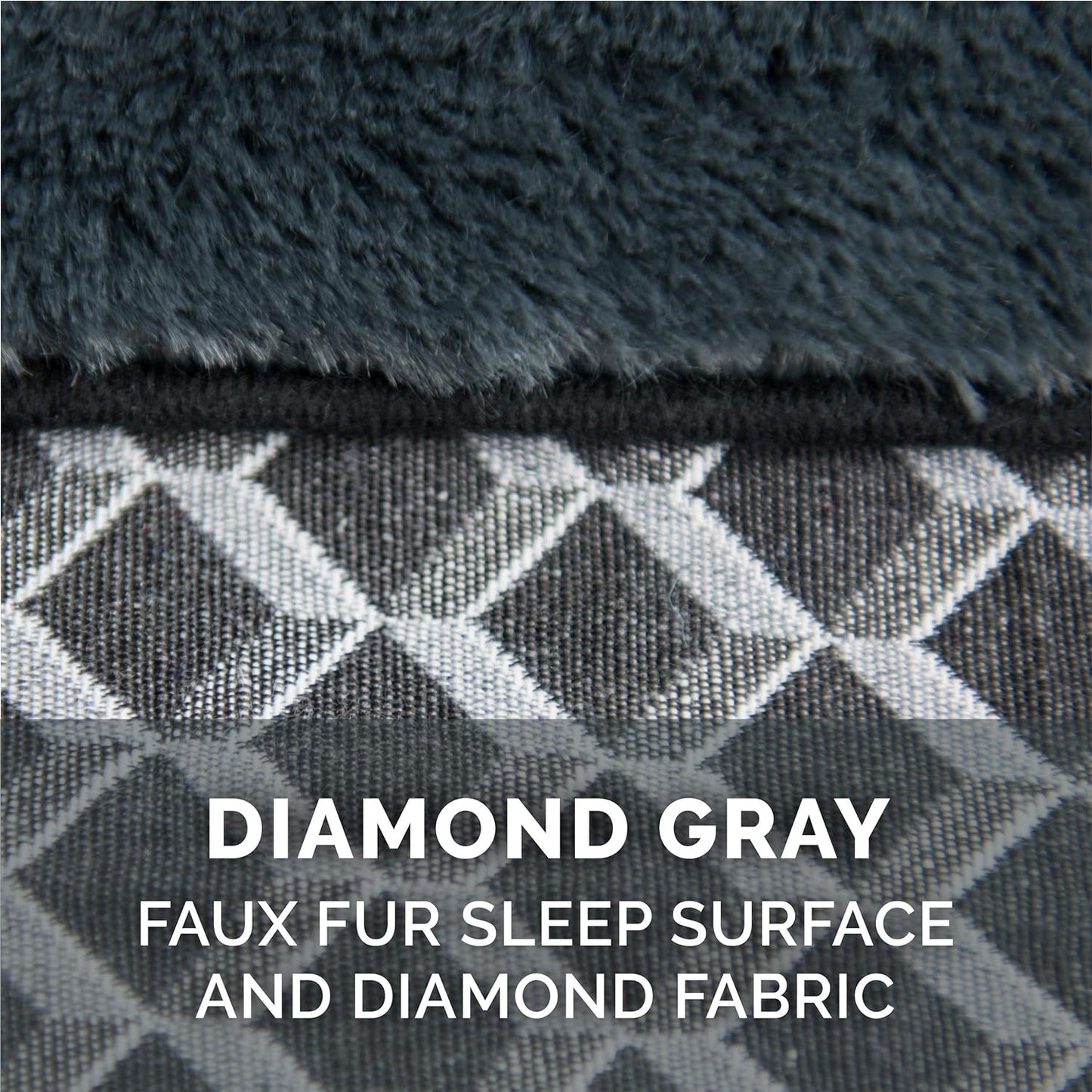 Cooling Gel Dog Bed for Large Dogs W/ Removable Bolsters & Washable Cover, for Dogs up to 125 Lbs - Plush & Woven Decor Comfy Couch Sofa - Diamond Gray, Jumbo Plus/Xxl