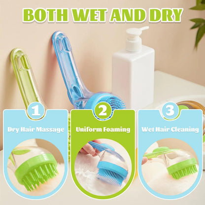 Pet Bath Brush with Shampoo Dispenser for Dogs & Cats, Ergonomic Handle, Gentle Massage Grooming Tool, Easy to Use, Essential Dog Bath Supply Fathersdaygift